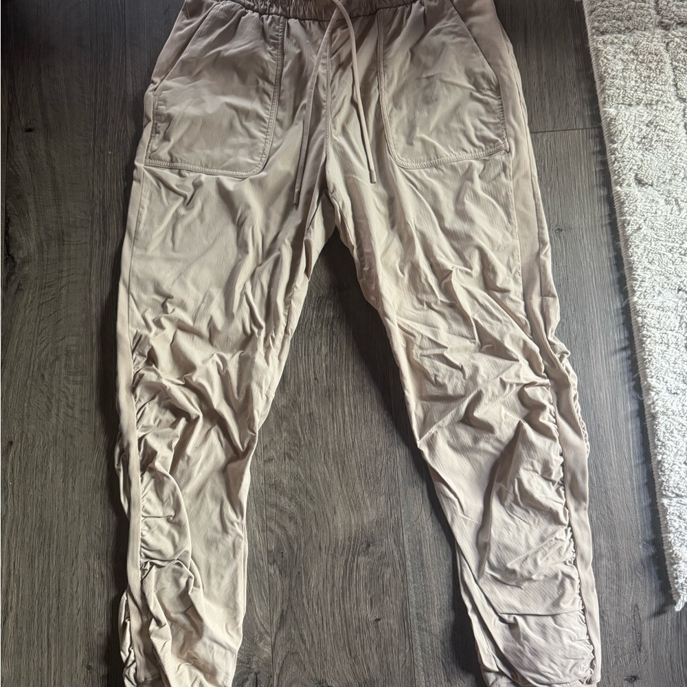 lululemon athletica Tan Sweatpants with Tapered Legs